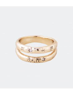 Δαχτυλίδι Διπλό Λεπτό Χρυσό Νο12 Anekke