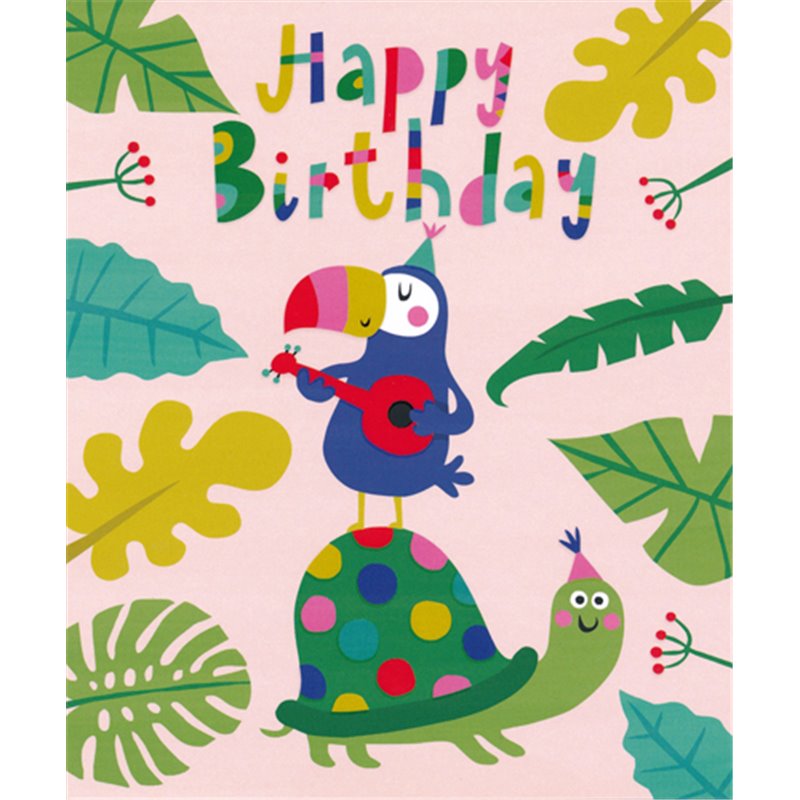 Ευχετήρια Κάρτα Τουκάν Και Χελώνα Happy Birthday Pictura