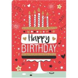 Ευχετήρια Κάρτα 3D Τρίπτυχο ZIG ZAG Happy Birthday Τούρτα Pictura