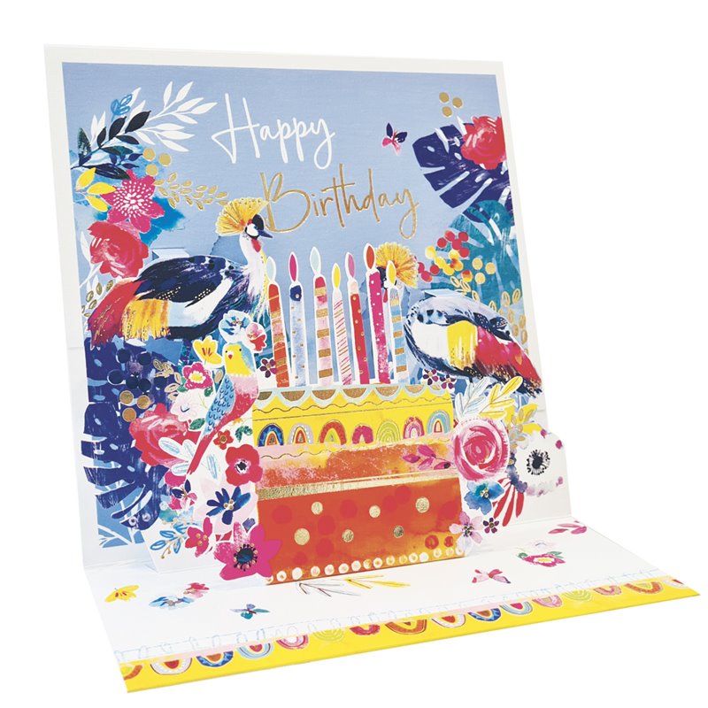 Ευχετήρια Κάρτα 3D 16x16 Τούρτα Γενεθλίων Happy Birthday Pictura