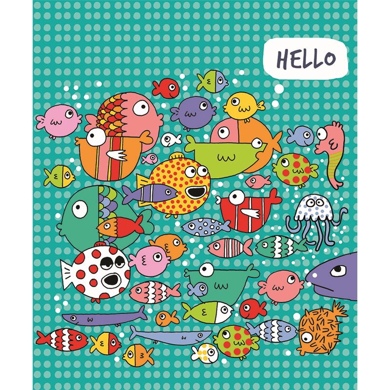 Κάρτα Απλή Ψάρια Hello Pictura