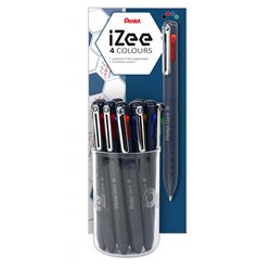 Βιτρίνα Στυλό Διαρκείας Izee 0,7mm 4 Χρωμάτων ABCD Pentel
