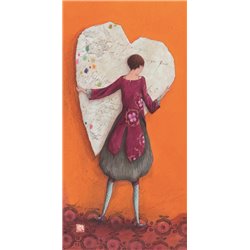 Ευχετήρια Κάρτα 16x14 Γυναίκα Καρδιά Πορτοκαλί Pictura