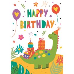 Ευχετήρια Κάρτα 3D Τρίπτυχο ZIG ZAG Happy Birthday Δεινόσαυρος Pictura