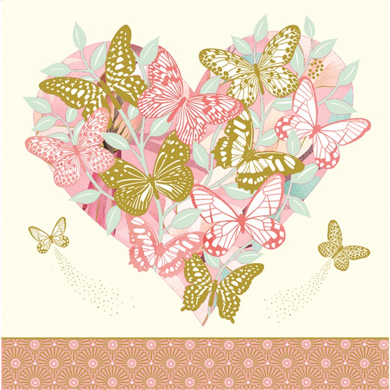 Κάρτα Τρίπτυχο Διάτρητη Καρδιά Από Πεταλούδες Pictura