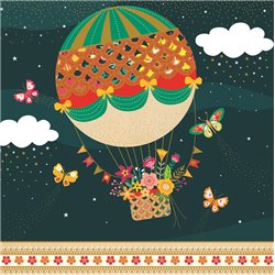 Κάρτα Τρίπτυχο Διάτρητη Αερόστατο Pictura