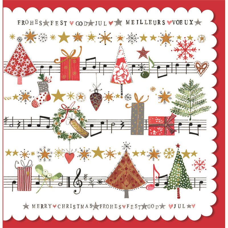 Χριστουγεννιάτικη Ευχετήρια Κάρτα Διπλή Μουσική Pictura