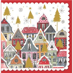 Χριστουγεννιάτικη Ευχετήρια Κάρτα Διπλή Στέγες Pictura