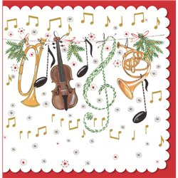 Χριστουγεννιάτικη Ευχετήρια Κάρτα Διπλή Μουσικά Όργανα Pictura