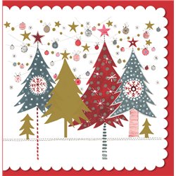 Χριστουγεννιάτικη Ευχετήρια Κάρτα Διπλή Έλατα Pictura