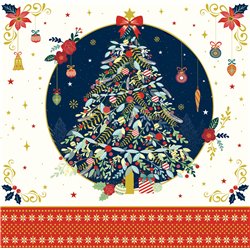Χριστουγεννιάτικη Κάρτα Τρίπτυχο Διάτρητη Στολισμένο Έλατο Pictura