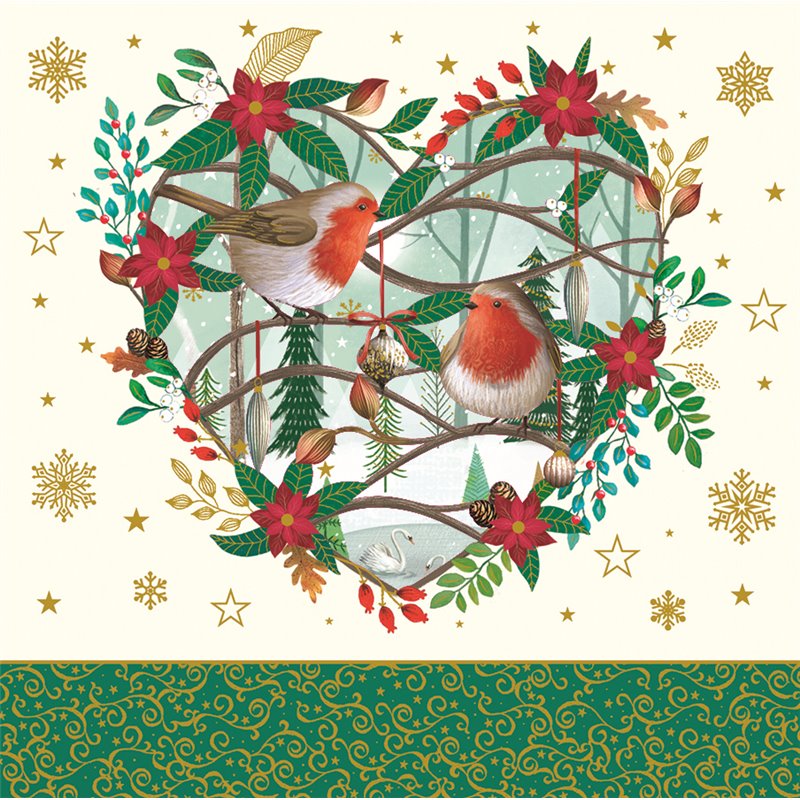 Χριστουγεννιάτικη Κάρτα Τρίπτυχο Διάτρητη Πουλάκια Pictura