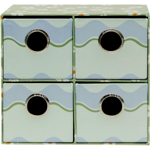 Συρταριέρα Με 4 Συρτάρια Flowers Green Ancor