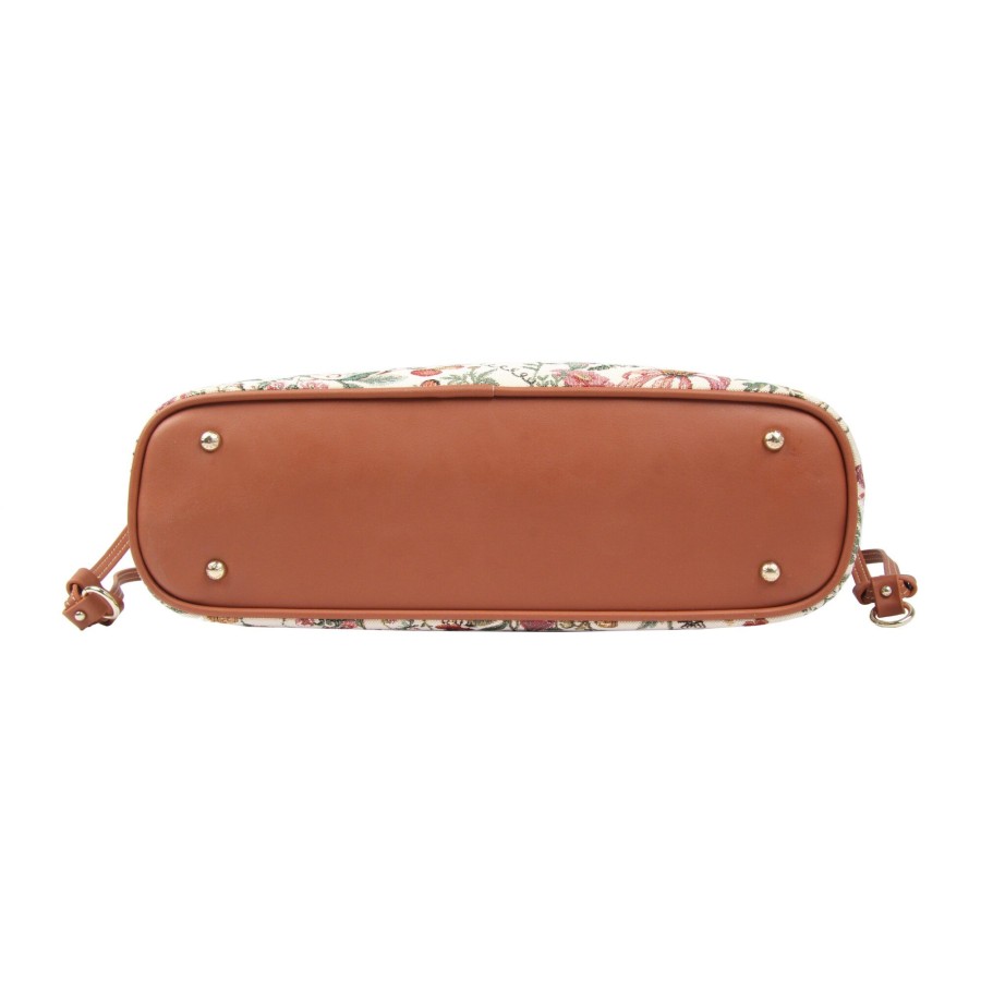 Τσάντα Χειρός Ώμου Floral Summer Beige Henney Bear