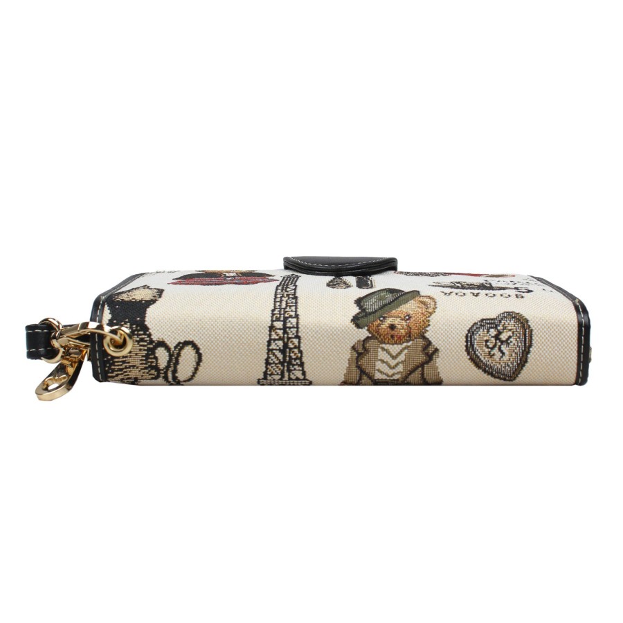 Πορτοφόλι Μεγάλο Με Κουμπί Paris Bear Henney Bear