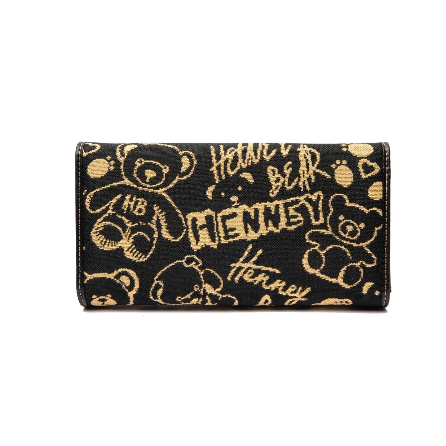 Πορτοφόλι Μεγάλο Με Κουμπί Gold Time Henney Bear