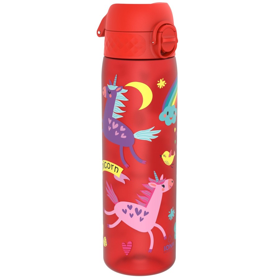 Πλαστικό Παγούρι SLIM 500ml Μονόκερος Σε Κόκκινο Μπουκάλι Ion8