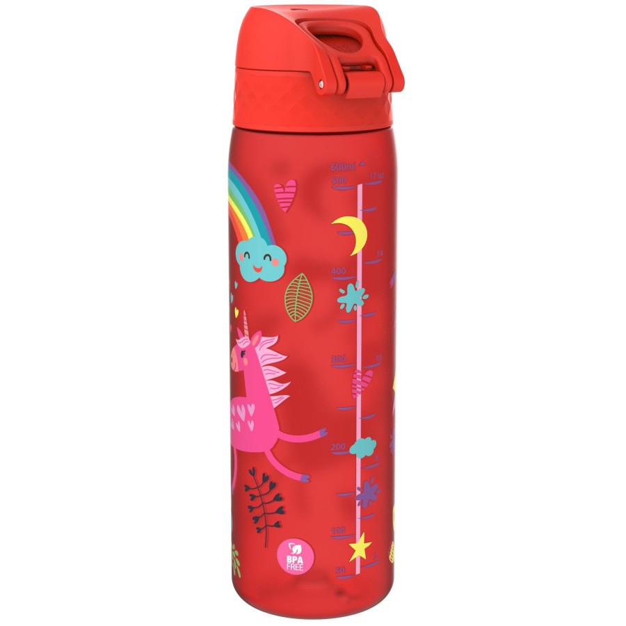 Πλαστικό Παγούρι SLIM 500ml Μονόκερος Σε Κόκκινο Μπουκάλι Ion8