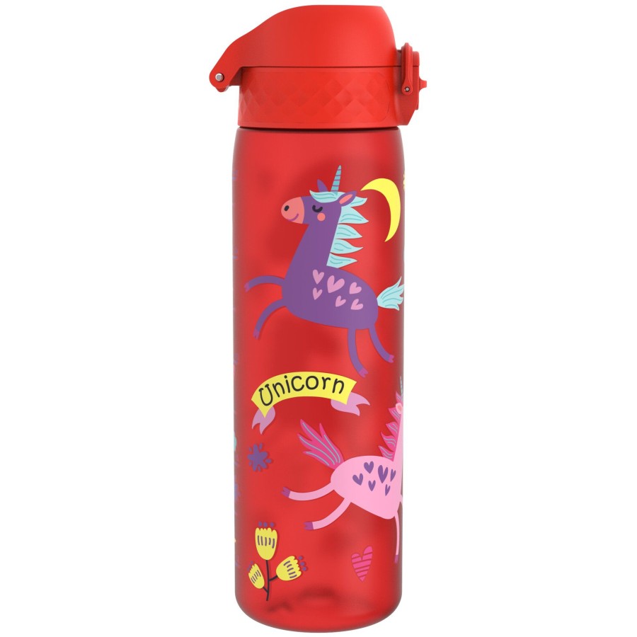 Πλαστικό Παγούρι SLIM 500ml Μονόκερος Σε Κόκκινο Μπουκάλι Ion8