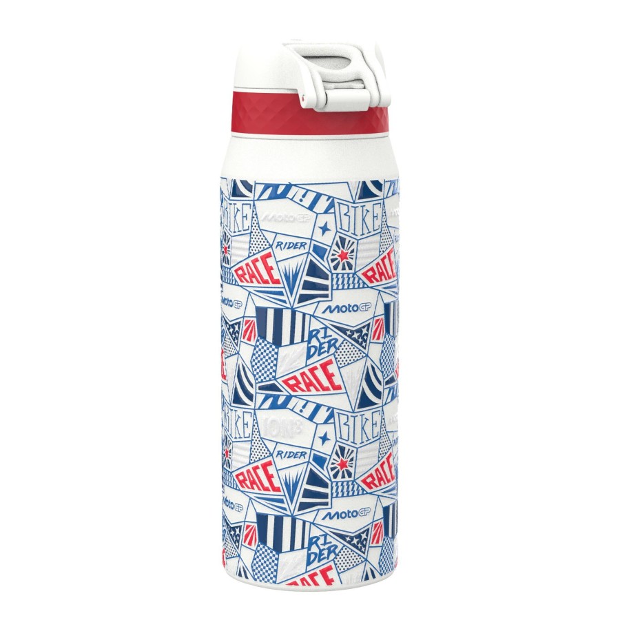 Μεταλλικό Ισοθερμικό Μπουκάλι 750ml με καλαμάκι MotoGP Λευκό Ion8
