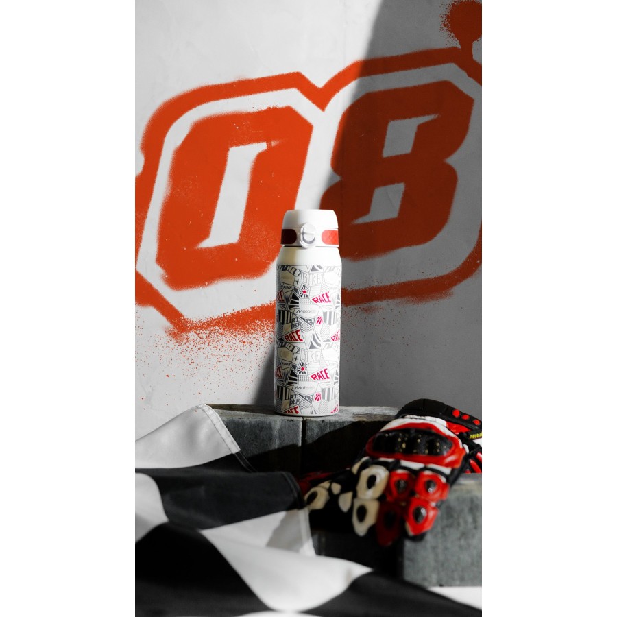 Μεταλλικό Ισοθερμικό Μπουκάλι 750ml με καλαμάκι MotoGP Λευκό Ion8