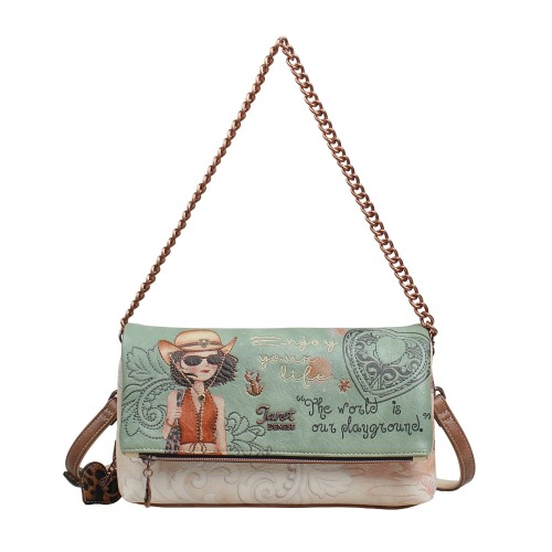 Τσάντα Χειρός Ώμου Με Καπάκι Και Αλυσίδα Janet