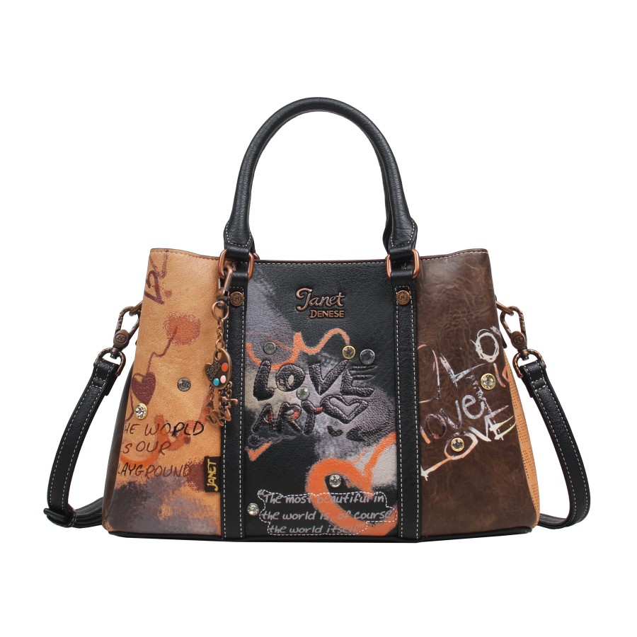 Τσάντα Χειρός Ώμου Τρίχωρη Janet