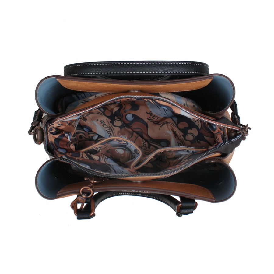 Τσάντα Χειρός Ώμου Τρίχωρη Janet