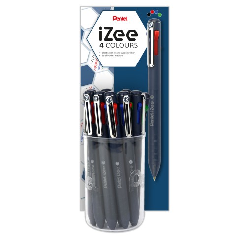 Βιτρίνα Στυλό Διαρκείας Izee 1,0mm 4 Χρωμάτων ABCD Pentel
