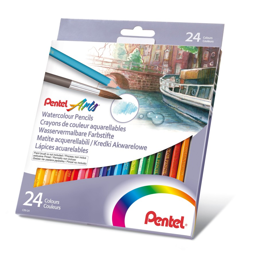 Ξυλομπογιές Ακουαρέλα Pentel 24 Χρωμάτων