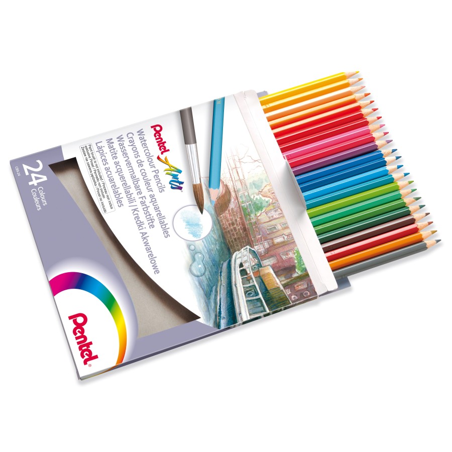 Ξυλομπογιές Ακουαρέλα Pentel 24 Χρωμάτων