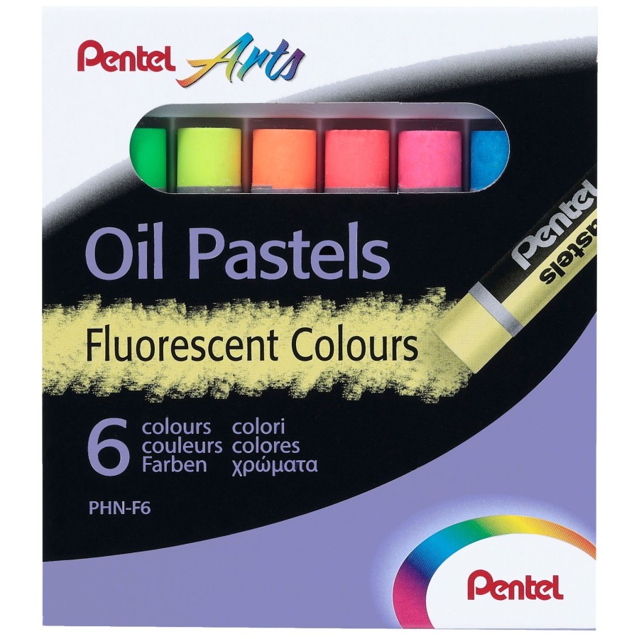 Λαδοπαστέλ Pentel 6 Χρωμάτων φωσφοριζέ