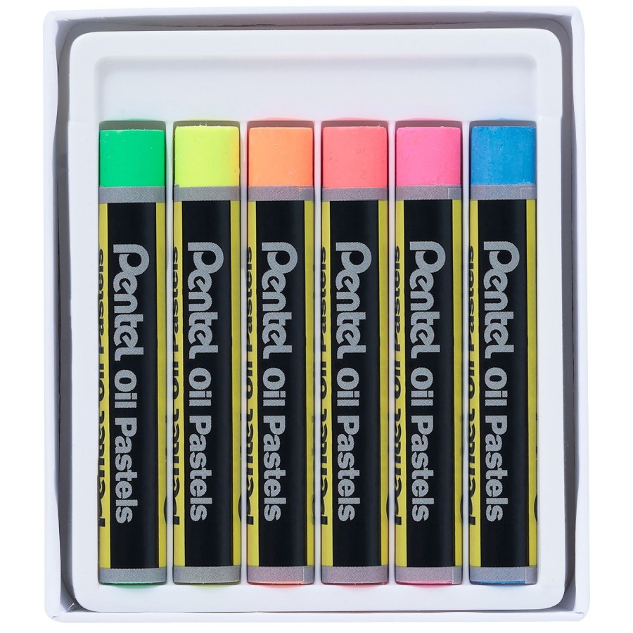 Λαδοπαστέλ Pentel 6 Χρωμάτων φωσφοριζέ
