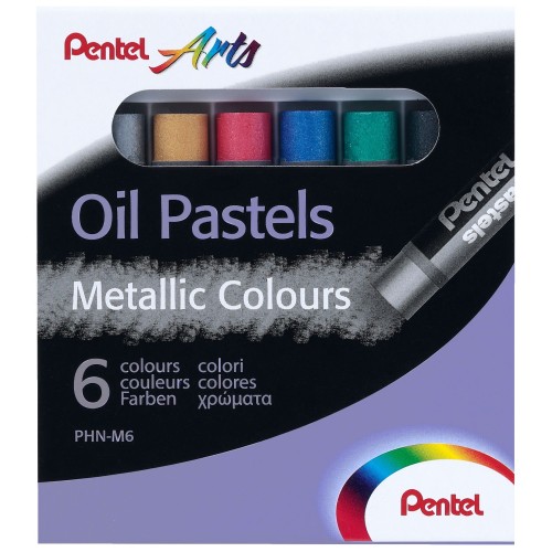Λαδοπαστέλ Pentel 6 Χρωμάτων μεταλλιζέ