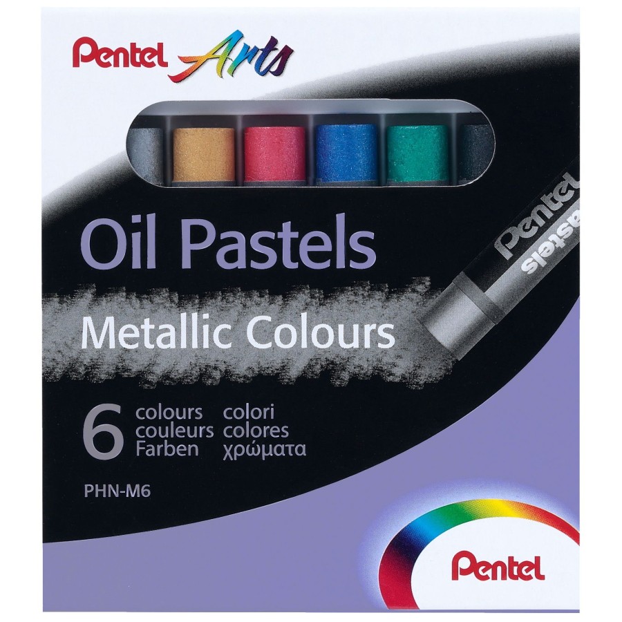 Λαδοπαστέλ Pentel 6 Χρωμάτων μεταλλιζέ
