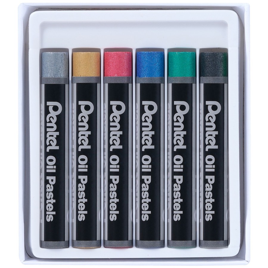 Λαδοπαστέλ Pentel 6 Χρωμάτων μεταλλιζέ
