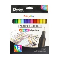 Σετ Μαρκαδόρος Fineliner 0,4mm 12 Χρώματα Pentel