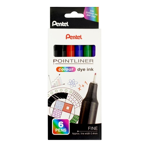 Σετ Μαρκαδόρος Fineliner 0,4mm 6 Χρώματα Pentel