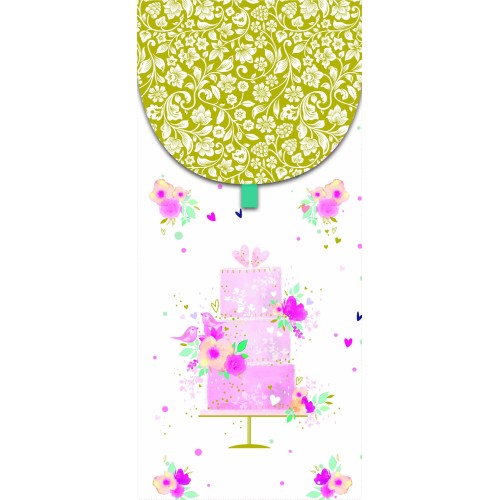 Μπιλιετάκι Τριόροφη Γαμήλια Τούρτα Pictura