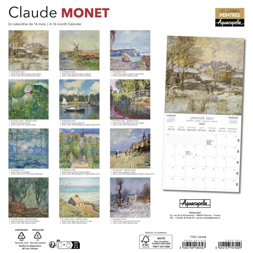 Ημερολόγιο Μεγάλο Μηνιαίο 2026 Claude Monet Pictura