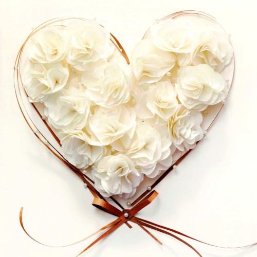 Ευχετήρια Κάρτα Διπλή 16x16 Λευκή Καρδιά Pictura