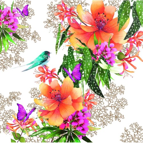 Κάρτα Διπλή De-Ci De-Là Πορτοκαλί Λουλούδια Pictura