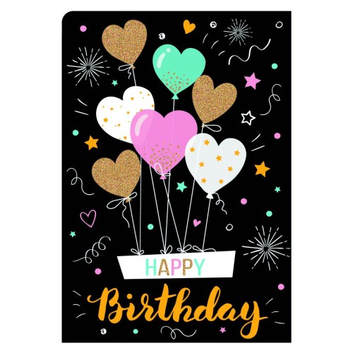 Ευχετήρια Κάρτα 3D Τρίπτυχο ZIG ZAG Happy Birthday Μπαλόνια Pictura