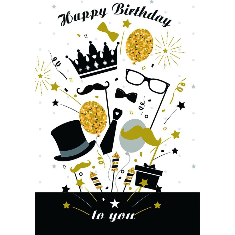 Ευχετήρια Κάρτα 3D Τρίπτυχο ZIG ZAG Happy Birthday To You Pictura