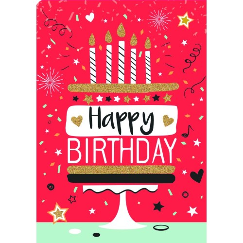 Ευχετήρια Κάρτα 3D Τρίπτυχο ZIG ZAG Happy Birthday Τούρτα Pictura