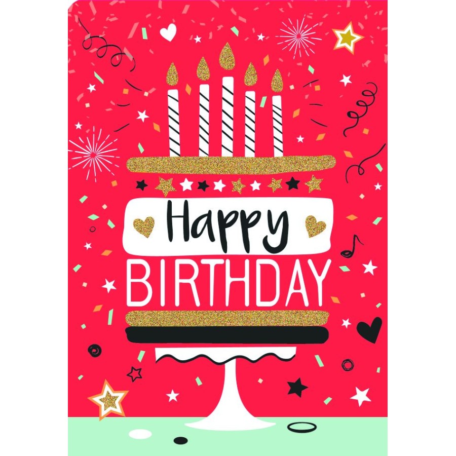 Ευχετήρια Κάρτα 3D Τρίπτυχο ZIG ZAG Happy Birthday Τούρτα Pictura