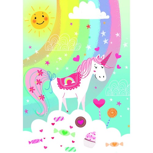 Ευχετήρια Κάρτα 3D Τρίπτυχο ZIG ZAG Μονόκερος Pictura