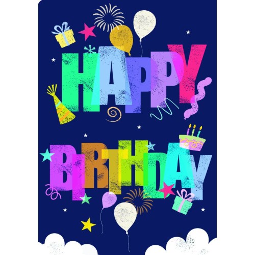 Ευχετήρια Κάρτα 3D Τρίπτυχο ZIG ZAG Happy Birthday Στον Ουρανό Pictura