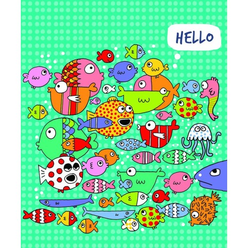 Κάρτα Απλή Ψάρια Hello Pictura
