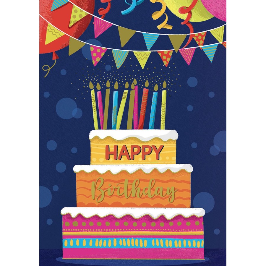 Ευχετήρια Κάρτα 3D Τρίπτυχο ZIG ZAG Happy Birthday Τούρτα Pictura